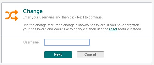 Users who need to change their password will need to enter their account username. 