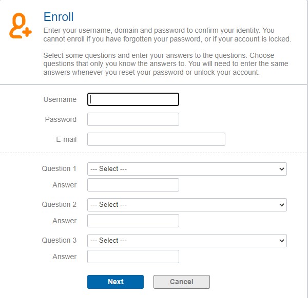 Users will be required to enroll before they can use it to reset their password or unlock their account.