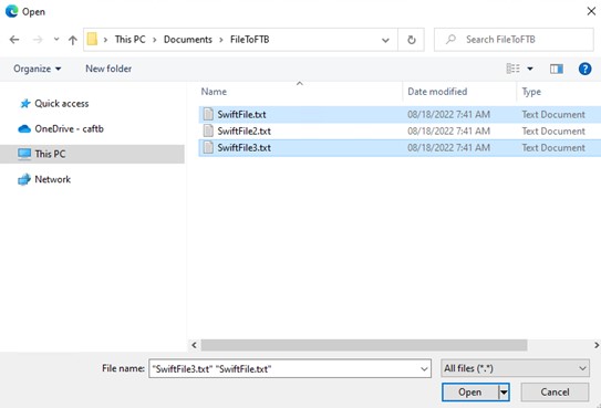 Users are able to select individual files to be uploaded.