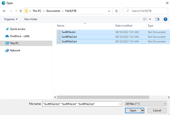 Users are able to select multiple files to be uploaded. 